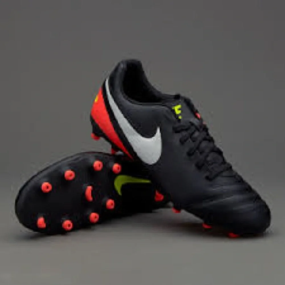Nike Tiempo Rio III Soccer‎ FG black white hyper orange volt youth 1.5